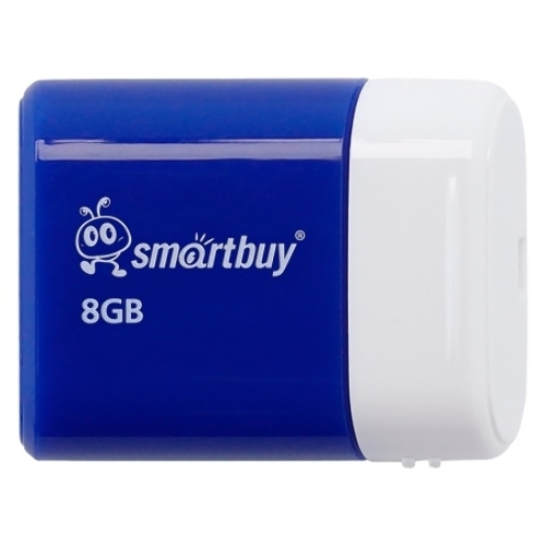 Флешка USB Smartbuy Lara Blue (SB8GBLara-B), 8Gb, USB 2.0, R/W 15/5, белый/синий