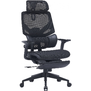 Кресло Cactus CS-CHR-MC01-BK черный, сетка, подголовник