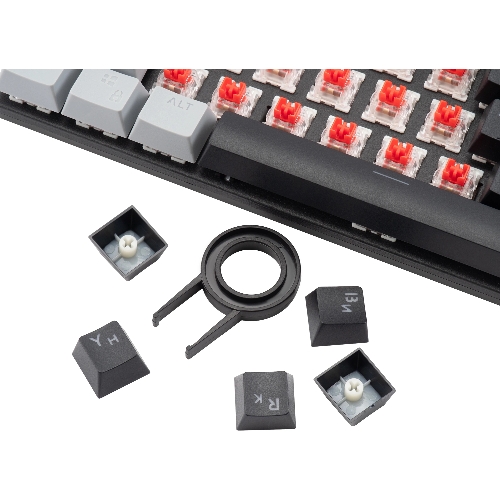Клавиатура проводная Oklick K600X механическая черный/серый USB Multimedia for gamer LED
