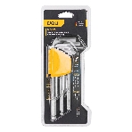 Набор шестигранных ключей с шаром Deli DL3088 9 шт. Размер: 1,5-10 мм. Материал: Cr-V. Шаровой конец. Хромированный.