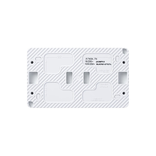 Блок ОП AtlasDesign Profi54 розетка 16А 250В с заземл. защ. шторки + 2-кл. выключатель 10А IP54 бел. SchE