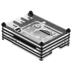 Корпус Qumo, 9-слойный акриловый + вентилятор, Raspberry Pi 4, черный transparent(RS041)