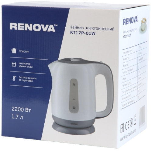 Чайник электрический Renova KT17P-01W Пластик