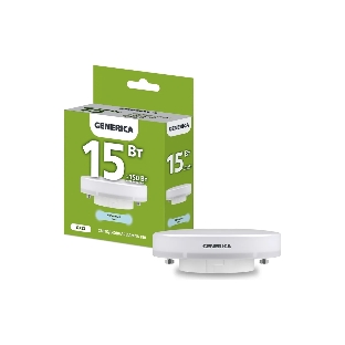Лампа светодиодная GENERICA LL-T80-15-230-65-GX53-G T80 15Вт таблетка 6500К GX53 230В