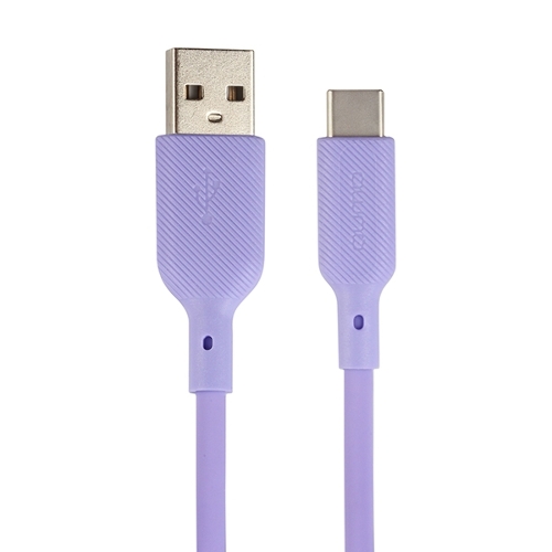 Кабель QUMO 32961 USB-A на Type-C, силиконовый, 1м, 3A, 18W (фиолетовый)