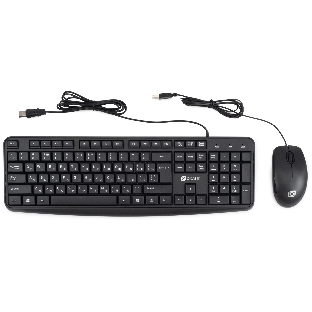 Комплект клавиатура+мышь Oklick S603 проводной, USB, 1200 DPI, чёрный