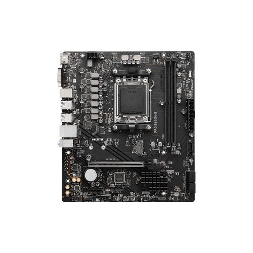 Материнская плата MSI PRO B650M-B, AM5, AMD B650, 2xDDR5, 4xSATA, 1xM.2, 1xPCI-E 4.0 x16, 1xPCI-E 4.0 x1, 1xHDMI, 1xVGA, 1x2.5Gb LAN, 2xUSB 2.0, 4xUSB 3.2 Gen 1, 3x3.5 мм, 7.1, Micro-ATX