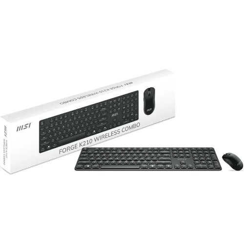 Комплект клавиатура+мышь MSI Forge K210 Combo беспроводной, USB, 1600 DPI, чёрный