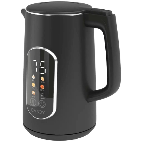 Чайник электрический Candy CK-400 1.7л. 2200Вт черный корпус: нерж.сталь/пластик (FM04WKM00RU)
