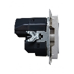 Розетка 1-местная IEK BRITE РЮш10-2-БрА (BR-R14-16-U21-D31-K47) с заземлением, с защитными шторками, 16А, с USB A+A 5В 3,1А, алюминий