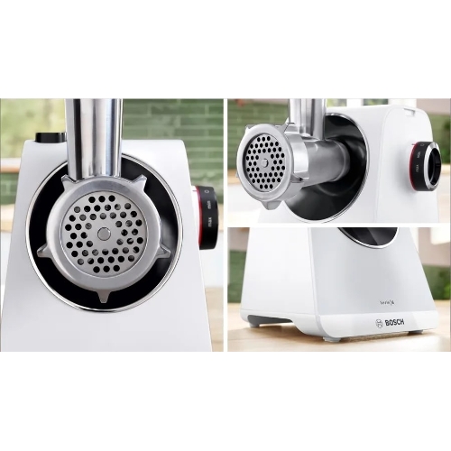 Мясорубка электрическая Bosch MFWS607W белый, 2100 Вт, 3.5 кг/мин, реверс, насадки - 4