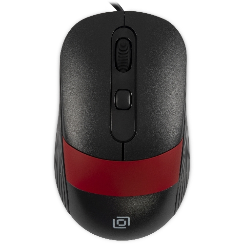 Мышь проводная Oklick 310M черный/красный, 2400 dpi, USB, кнопки - 4