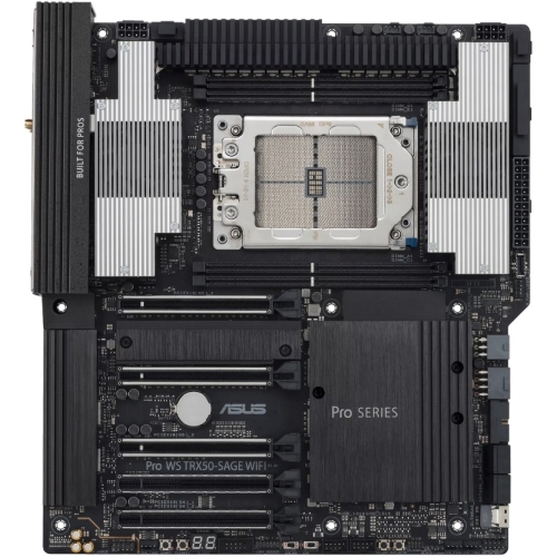 Материнская плата ASUS Pro WS TRX50-SAGE WIFI, sTR5, AMD TRX50, 4xDDR5, 4xSATA, 3xM.2, 1xSlimSAS, 1xPCI-E 5.0 x8, 1xPCI-E 4.0 x16, 1xPCI-E 4.0 x4, 2x 10Gb LAN, 2xUSB-A 2.0, 6xUSB-A 3.2 Gen 2, 1xUSB-C 3.2 Gen 2x2, 2x3.5 мм, 5.1, E-ATX