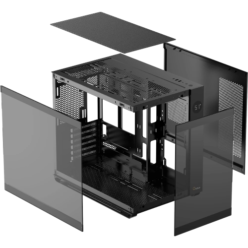 Компьютерный корпус Ocypus Iota C70 BK ARGB ATX/win/black/6 ARGB fans/no PSU/Tempered Glass