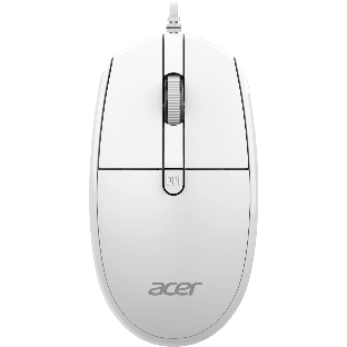 Мышь проводная Acer OMW401 белый, 2000 dpi, USB, кнопки - 4