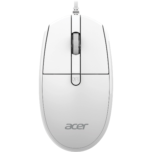Мышь проводная Acer OMW401 белый, 2000 dpi, USB, кнопки - 4
