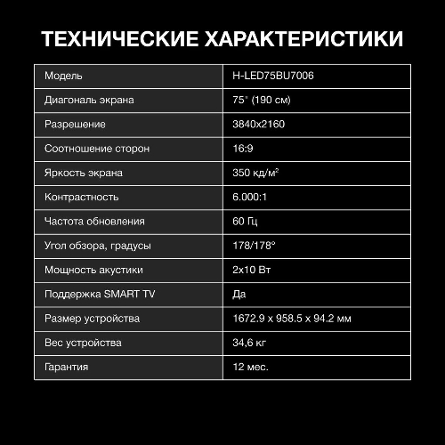 Телевизор Hyundai 75