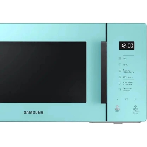Микроволновая печь Samsung MG23T5018AN/BW голубой, 23 л, 800 Вт, переключатели - сенсор