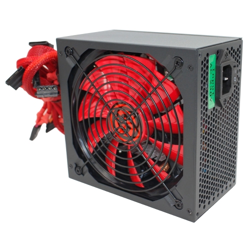 Блок питания Ginzzu PC700 14CM(Red) 80 PLUS black,APFC,24+4p,2 PCI-E(6+2), 7*SATA, 4*IDE,оплетка, кабель питания,цветная коробка