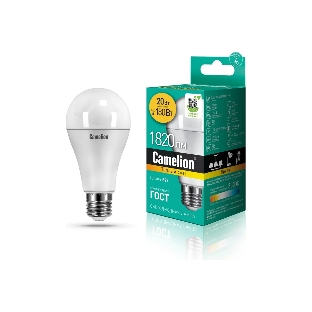 Лампа cветодиодная Camelion LED20-A65/830/E27 20Вт 220В 13164
