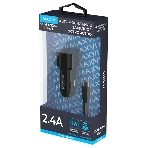 Автомобильное зарядное устройство Maxvi CCM-PS242 Plus T 2хUSB 2.4А + кабель Type-C 1м, черный