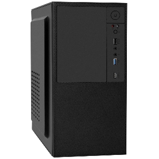Компьютерный корпус Minitower ExeGate BAA-308UC-UNS350 (mATX, БП UNS350 с вент. 12см, 1хUSB/1хUSB 3.0/1хTypeC, HD Audio, черный)