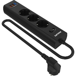 Сетевой фильтр Philips CHP4336BB/51, 3 м, 3 розетки, черный