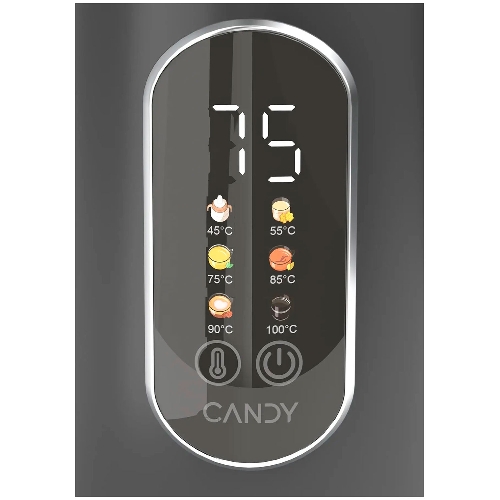 Чайник электрический Candy CK-400 1.7л. 2200Вт черный корпус: нерж.сталь/пластик (FM04WKM00RU)