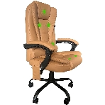 Кресло Cactus CS-CHR-OC05M-BR бежевый, экокожа, подголовник