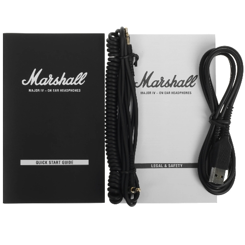 Беспроводные/проводные наушники Marshall Major IV черный, накладные, Bluetooth + проводной, беспроводная зарядка, до 80 ч