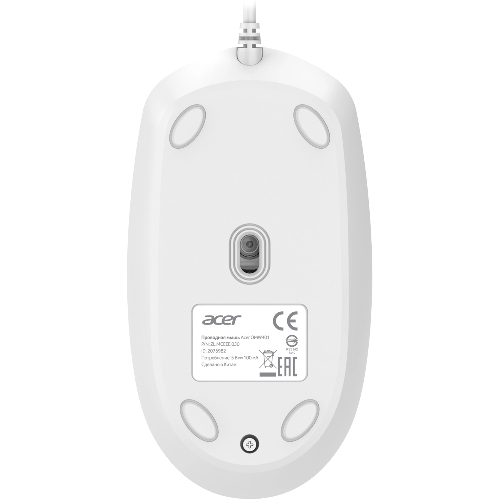 Мышь проводная Acer OMW401 белый, 2000 dpi, USB, кнопки - 4