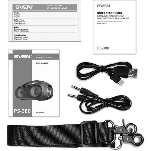 Мобильные колонки SVEN PS-380 2.0 черный