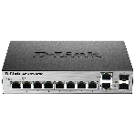 Коммутатор D-Link DGS-1100-10/ME/A1A/A2A, 8×1 Гбит/с + 2×1 Гбит/с Combo, настраиваемый