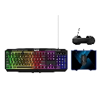 Игровой комплект из проводной клавиатуры, мыши, коврика для мыши и наушников ABR KM707+M01D10