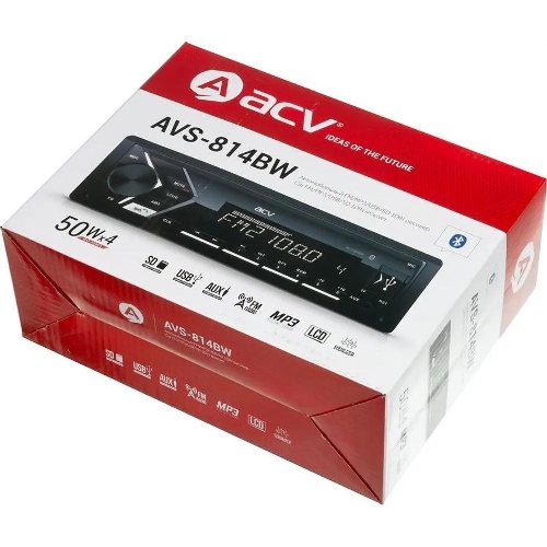 Автомагнитола ACV AVS-814BW, 1 DIN, Bluetooth, USB Type-A, AUX