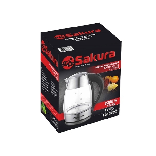 Чайник электрический Sakura SA-2727SBK (1.8) стекл подсв