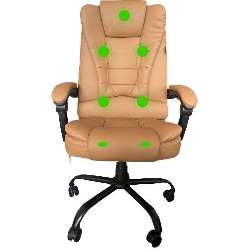 Кресло Cactus CS-CHR-OC05M-BR бежевый, экокожа, подголовник