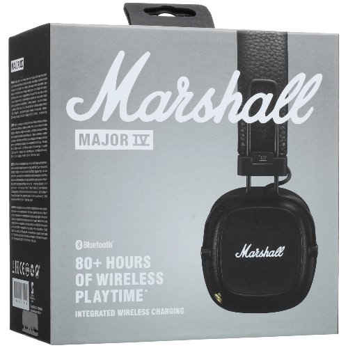 Беспроводные/проводные наушники Marshall Major IV черный, накладные, Bluetooth + проводной, беспроводная зарядка, до 80 ч