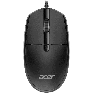 Мышь проводная Acer OMW401 черный, 2000 dpi, USB, кнопки - 4