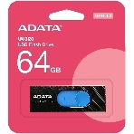 Флешка USB ADATA UV320 (AUV320-64G-RBKBL), 64Gb, USB 3.1, R/W 100/30, черный/синий