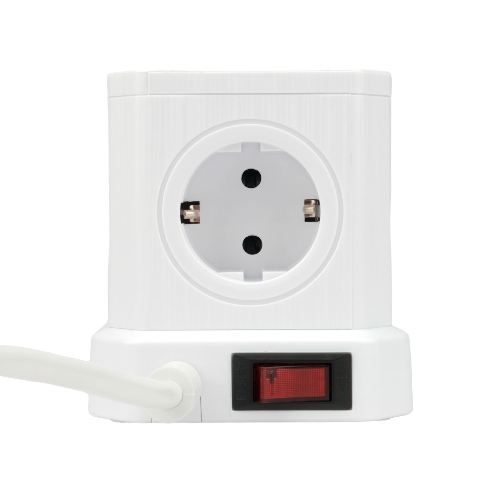 Сетевой фильтр Cablexpert Tower TWR-5-U4-W-2, 5 р, 10А, 4хUSB, 3.1А, 2 м, ур.защиты 4+, белый, коробка