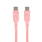 Кабель QUMO 32966 Type-C на Type-C, силиконовый, 1м, 3A, 60W, PD (розовый)