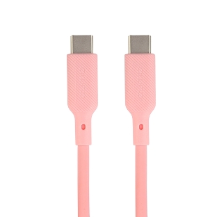 Кабель QUMO 32966 Type-C на Type-C, силиконовый, 1м, 3A, 60W, PD (розовый)