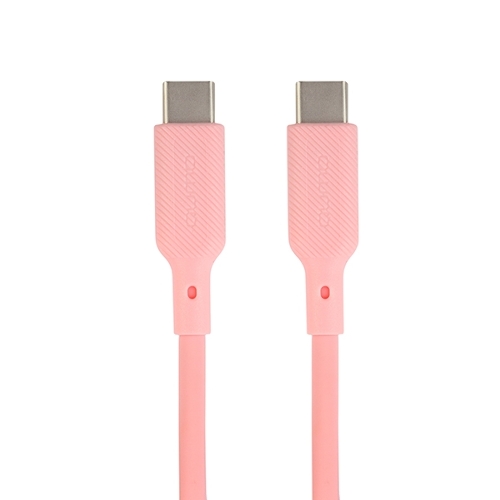 Кабель QUMO 32966 Type-C на Type-C, силиконовый, 1м, 3A, 60W, PD (розовый)