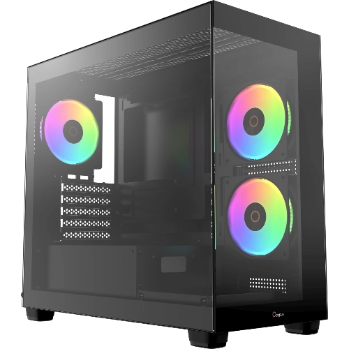Корпус Ocypus Gamma C52 BK ARGB, Mini-Tower, чёрный, 3 x 120 мм