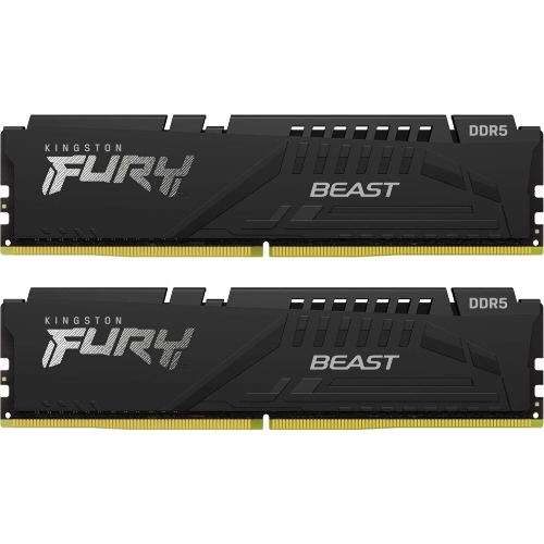 Оперативная память Kingston Fury Beast, DDR5, 16Gb (2x8Gb), 6000MHz, CL30, DIMM, с радиаторами, черный