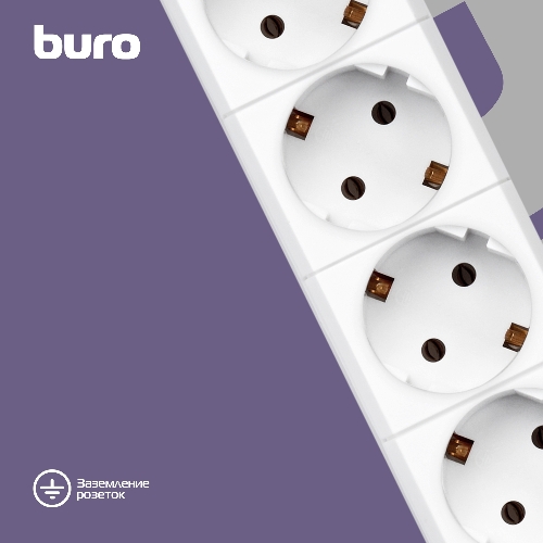 Сетевой фильтр Buro BU-SP1.8 USB 2A-W 1.8 м, 6 розеток, белый, коробка