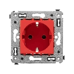Розетка DKC Avanti 4401003 2P+E со шторками, красный квадрат