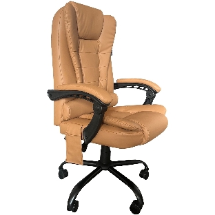 Кресло Cactus CS-CHR-OC05M-BR бежевый, экокожа, подголовник