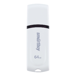 Флешка USB Smartbuy Paean white (SB64GBPN-W), 64Gb, USB 2.0, R/W 25/15, белый